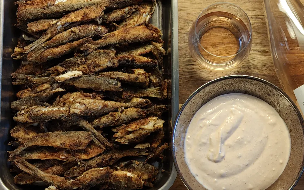 Pan fried vendace